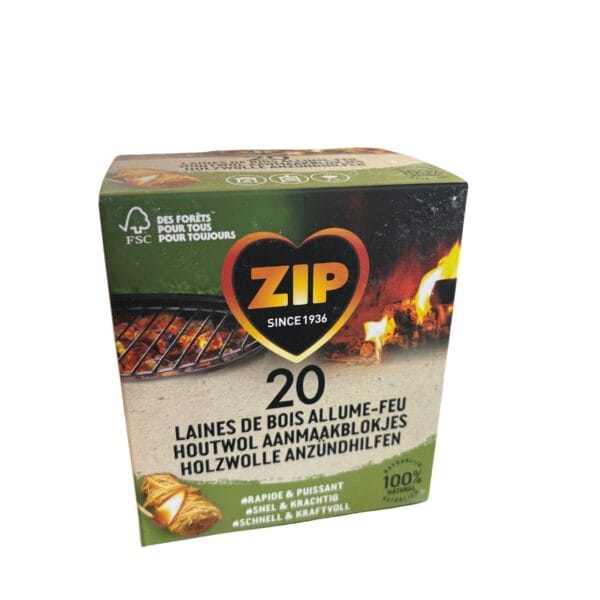 Allume-feux ZIP en laine de bois – 20 pièces