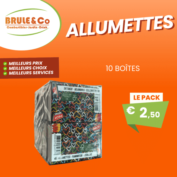 Allumettes – pack de 10 boîtes