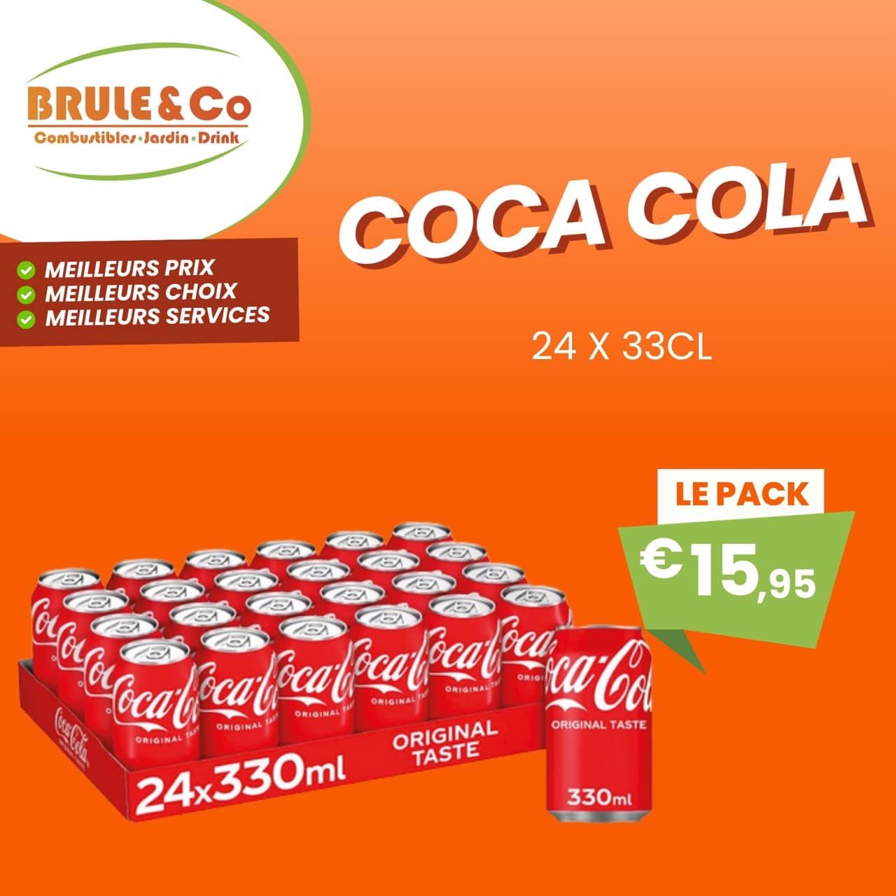 Coca-Cola Original – pack de 24 canettes de 33 cl