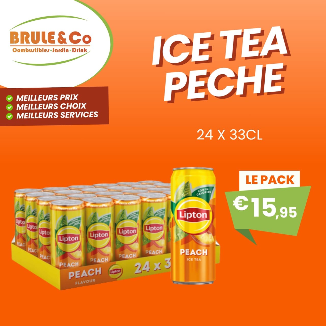 Ice Tea Peach – pack de 24 canettes de 33 cl