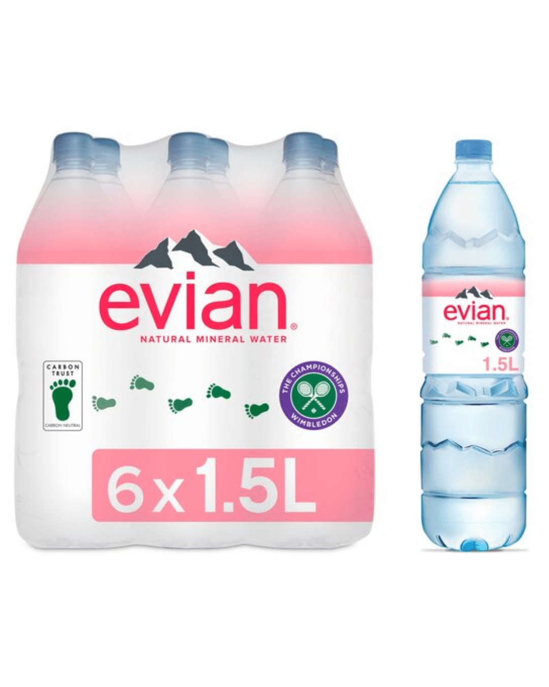 EVIAN — 6 × 1,5 L, conditionnement complet